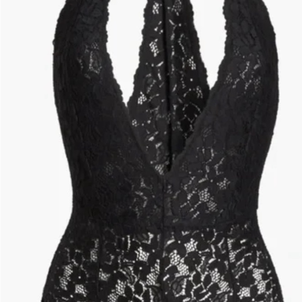 NWT Free People Avery Dark Gray Lace Bodysuit size X Small